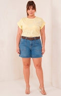Short de mezclilla con cinturón - SHORT MEZCLILLA CURVY Boutiquemirel 