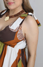 Vestido con cuello en V y moños