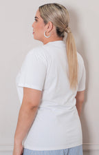 Blusa blanca estampada - BLUSAS CURVY Boutiquemirel 