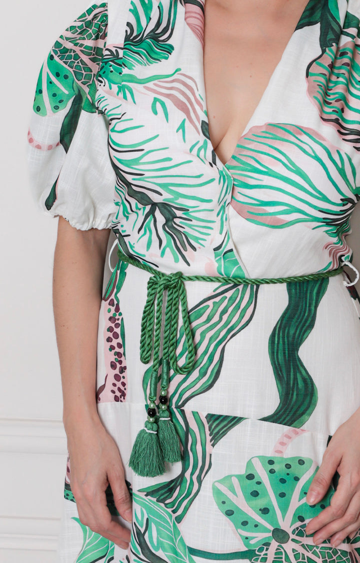 Vestido estampado con lazo - VESTIDO LARGO REGULAR Boutiquemirel 
