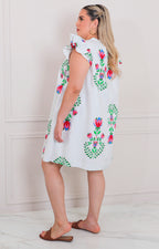 Vestido blanco estampado - VESTIDO CORTO CURVY Boutiquemirel 