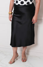 Falda lisa de satin - FALDA CURVY Boutiquemirel 