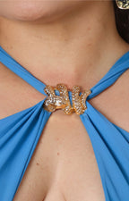 Panty blusa con broche dorado