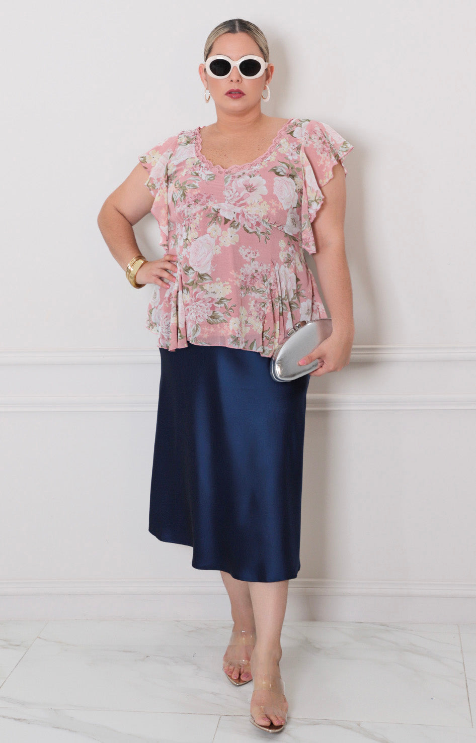 Blusa rosa estampada - BLUSAS CURVY Boutiquemirel 