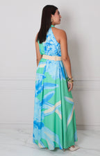 Vestido verde estampado - VESTIDO LARGO REGULAR Boutiquemirel 