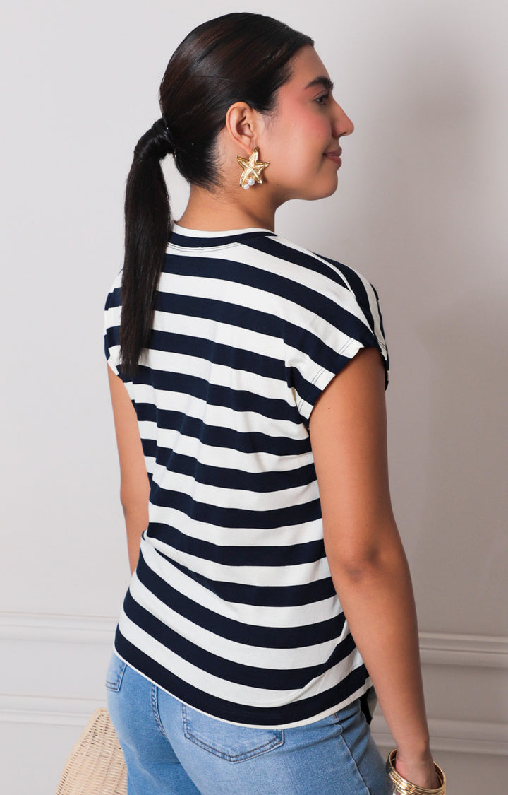 Blusa de rayas con hebilla - BLUSAS REGULAR Boutiquemirel 