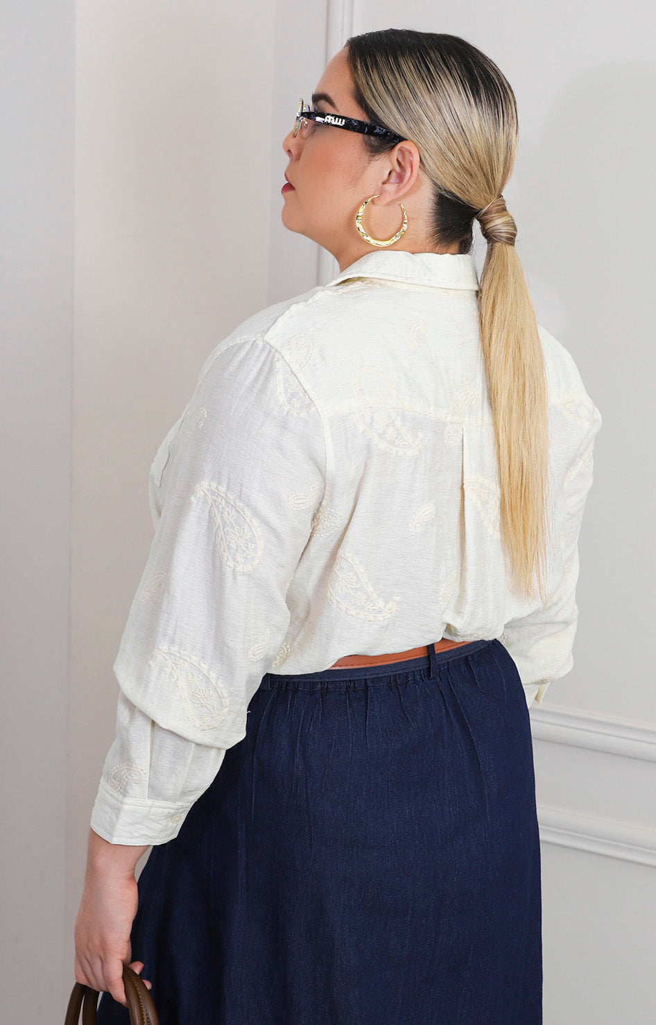 Blusa camisera con estampado paisley