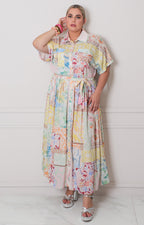 Vestido estampado con cinturòn - VESTIDO LARGO CURVY Boutiquemirel 