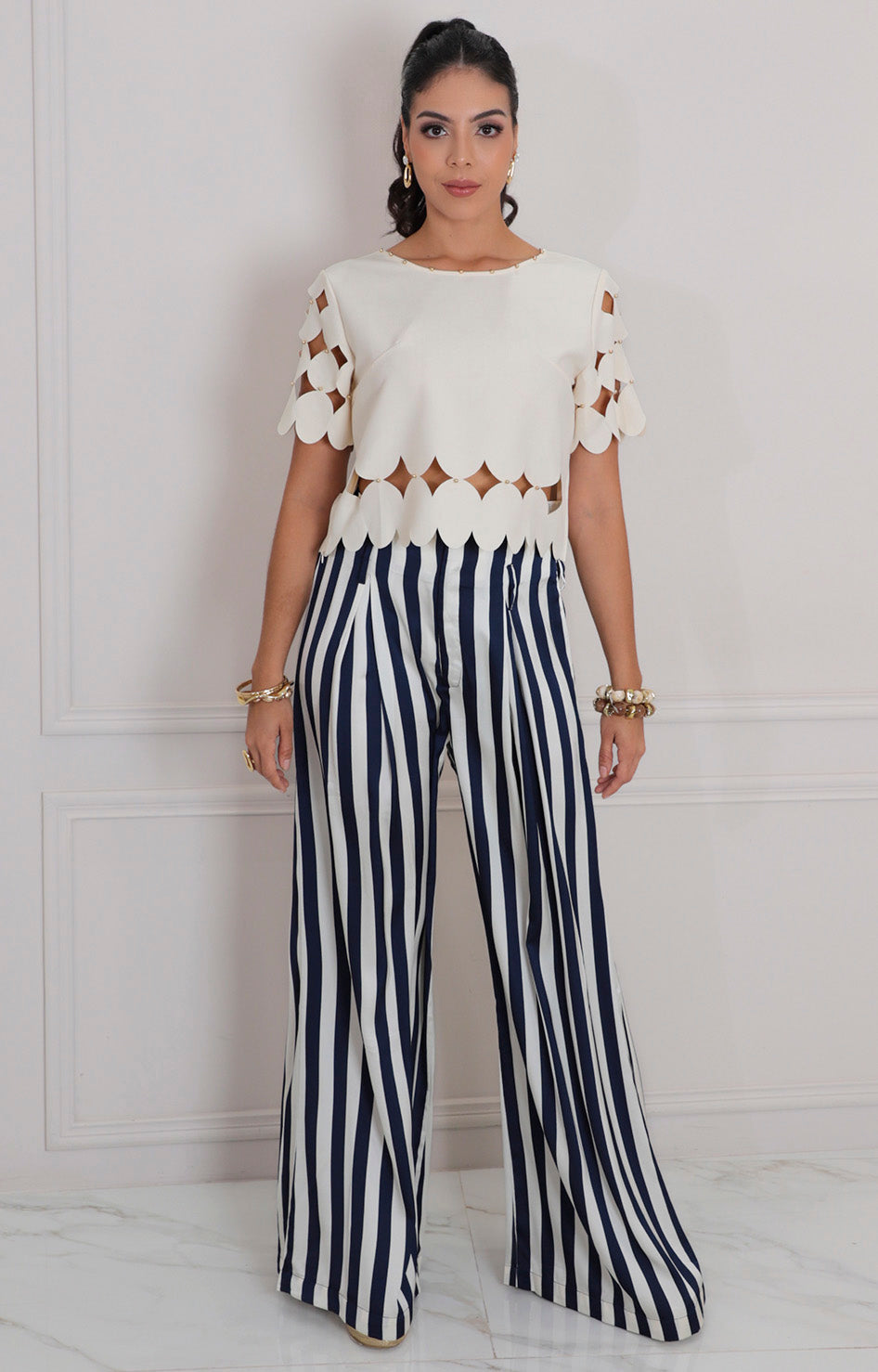 Blusa beige asimétrica