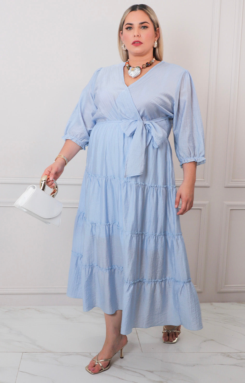 Vestido largo azul - VESTIDO LARGO CURVY Boutiquemirel 