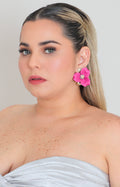 Aretes de flor fucsia - ARETES Boutiquemirel 