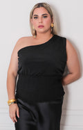Blusa negra asimétrico - BLUSAS CURVY Boutiquemirel 