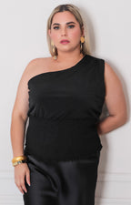 Blusa negra asimétrico - BLUSAS CURVY Boutiquemirel 