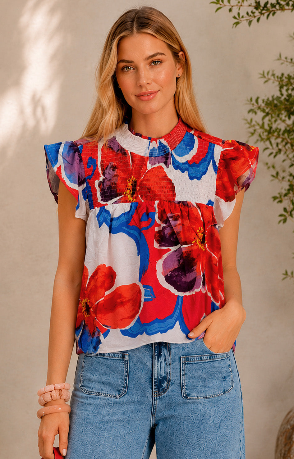 Blusa con estampado de flores - BLUSAS REGULAR Boutiquemirel 