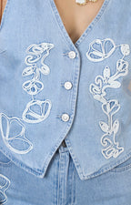 Conjunto denim con detalle bordado