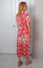 Conjunto estampado floral de botones