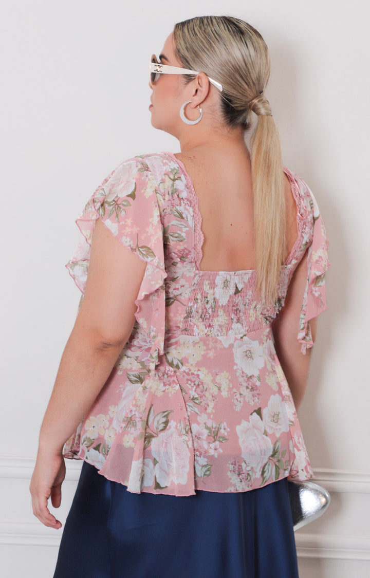Blusa rosa estampada - BLUSAS CURVY Boutiquemirel 