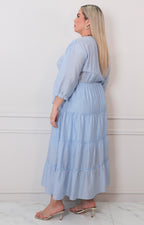 Vestido largo azul - VESTIDO LARGO CURVY Boutiquemirel 