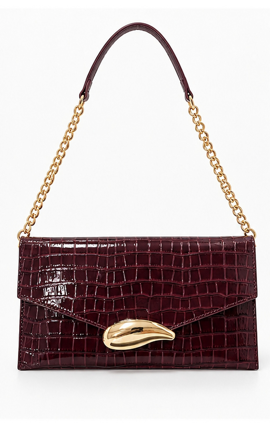 Bolso clutch acolchado con cadena