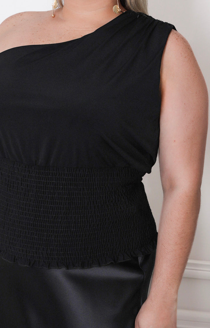 Blusa negra asimétrico - BLUSAS CURVY Boutiquemirel 