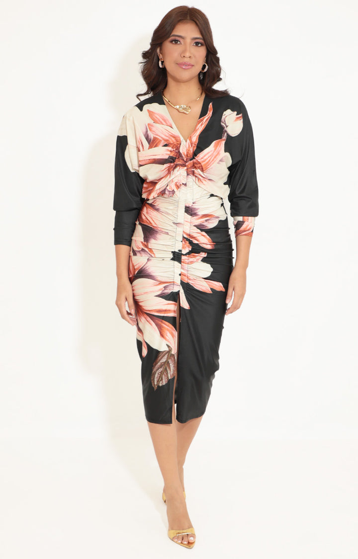 Vestido negro con flor - VESTIDO Boutiquemirel 