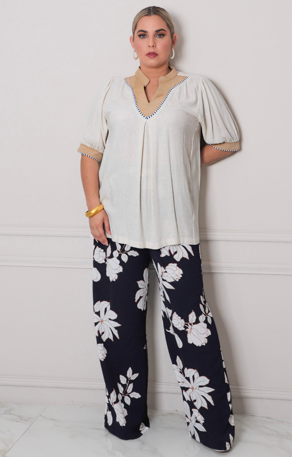 Blusa beige amplia - BLUSAS CURVY Boutiquemirel 