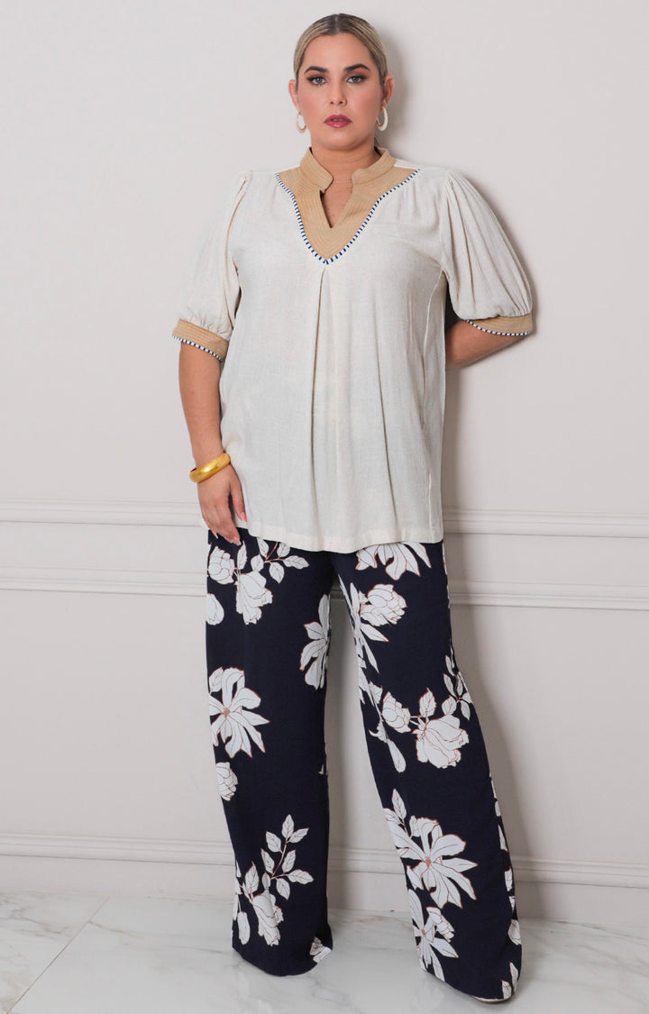 Blusa beige amplia - BLUSAS CURVY Boutiquemirel 