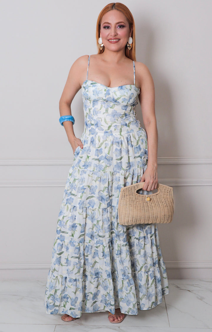 Vestido blanco estampado - VESTIDO LARGO REGULAR Boutiquemirel 