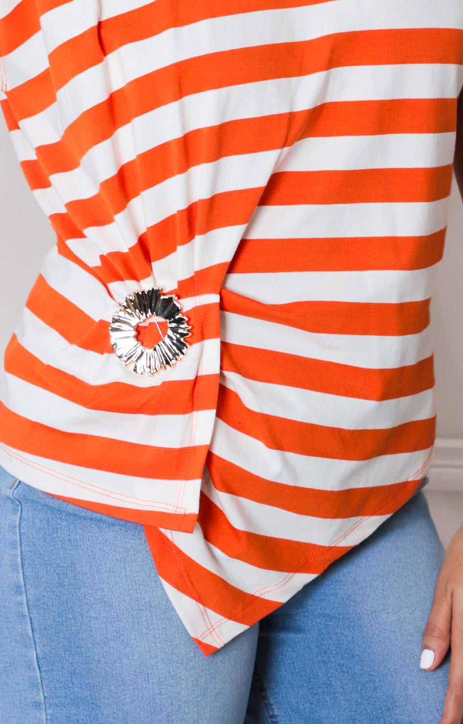 Blusa de rayas con hebilla - BLUSAS REGULAR Boutiquemirel 