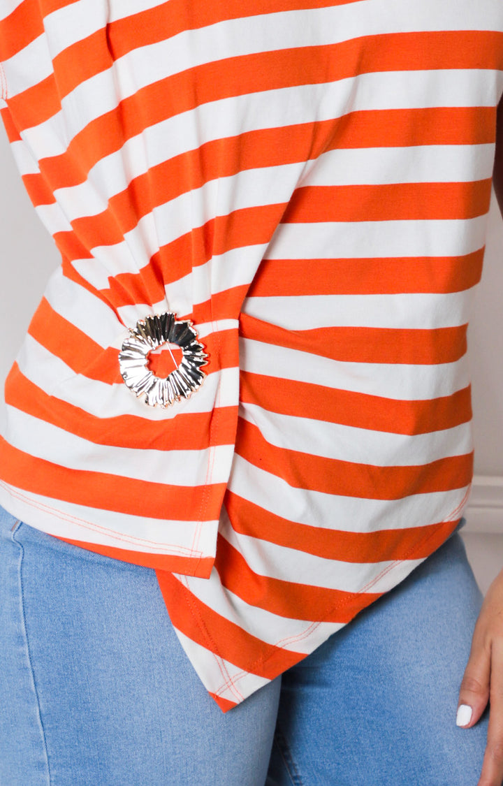 Blusa de rayas con hebilla - BLUSAS REGULAR Boutiquemirel 