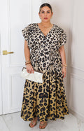 Vestido animal print con lazo