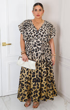 Vestido animal print con lazo