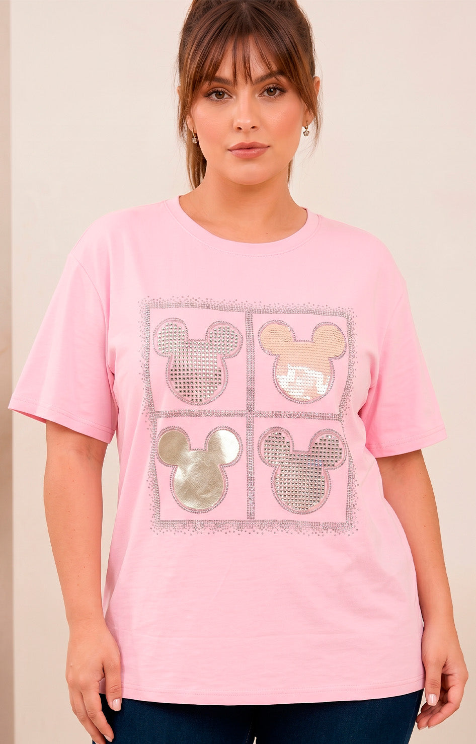 Blusa con aplicaciones de brillos - BLUSAS CURVY Boutiquemirel 