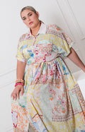 Vestido estampado con cinturòn - VESTIDO LARGO CURVY Boutiquemirel 