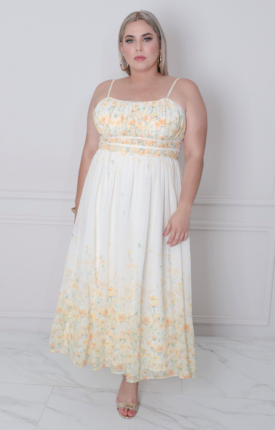 Vestido estampado de flores - VESTIDO LARGO CURVY Boutiquemirel 