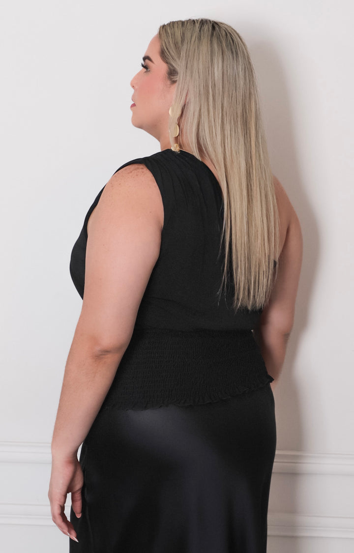 Blusa negra asimétrico - BLUSAS CURVY Boutiquemirel 