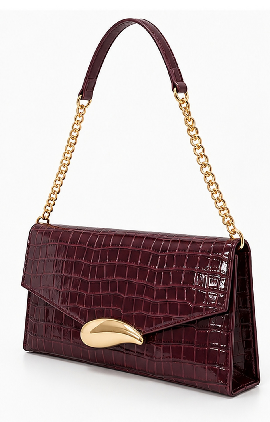 Bolso clutch acolchado con cadena