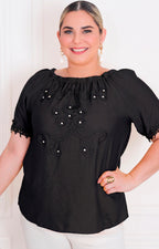 Blusa con bordado 3D - BLUSAS CURVY Boutiquemirel 