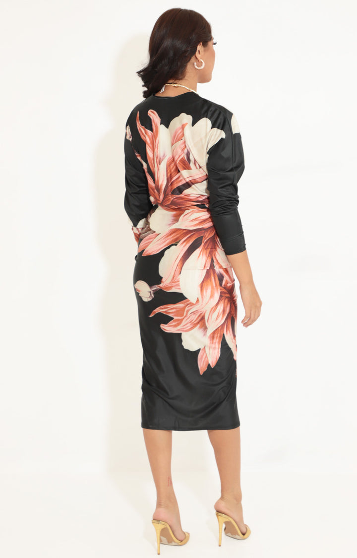 Vestido negro con flor - VESTIDO Boutiquemirel 