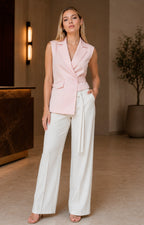 Chaleco envolvente de rayas rosa - CHALECO REGULAR Boutiquemirel 