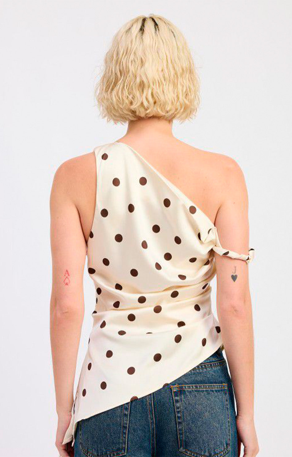 Blusa blanca polka dot