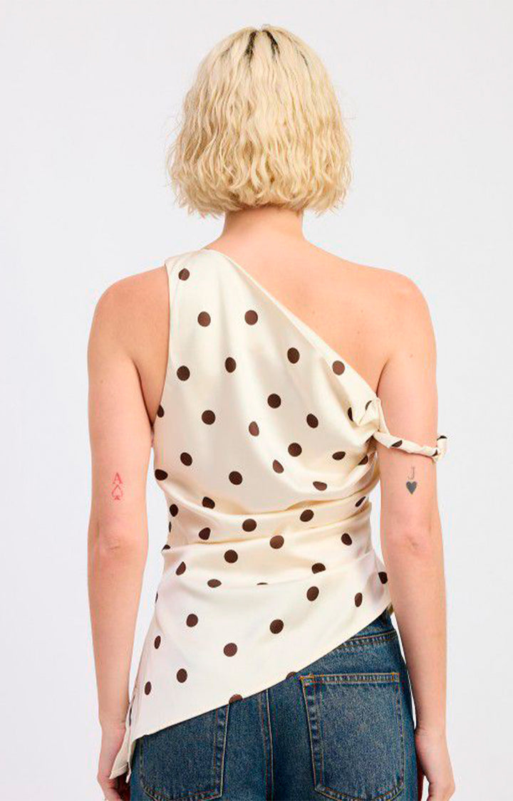 Blusa blanca polka dot