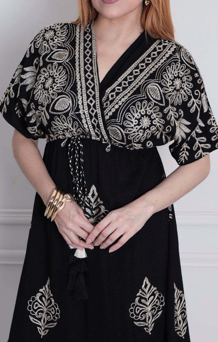 Vestido estampado con bordado - VESTIDO LARGO REGULAR Boutiquemirel 