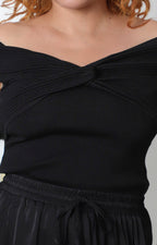 Blusa sin manga con detalle drapeado al frente