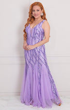 Vestido lavanda con lentejuelas - VESTIDO LARGO REGULAR Boutiquemirel 