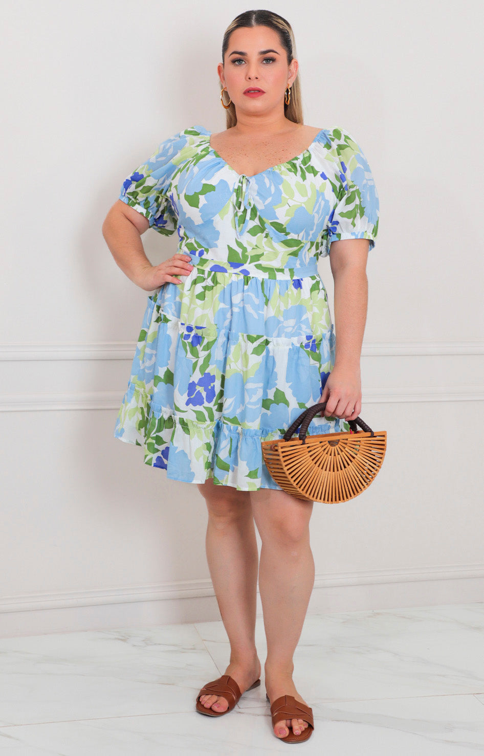 Vestido azul estampado - VESTIDO CORTO CURVY Boutiquemirel 