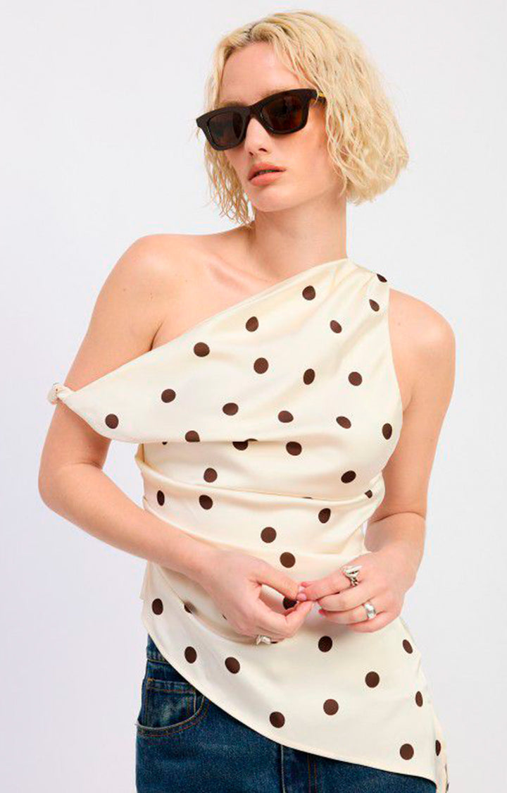 Blusa blanca polka dot