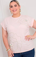 Blusa floral con aplicaciones - BLUSAS CURVY Boutiquemirel 