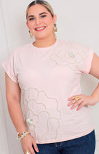 Blusa floral con aplicaciones - BLUSAS CURVY Boutiquemirel 