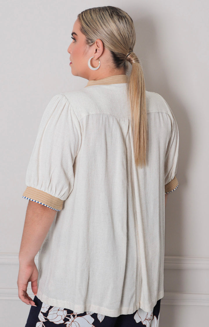 Blusa beige amplia - BLUSAS CURVY Boutiquemirel 